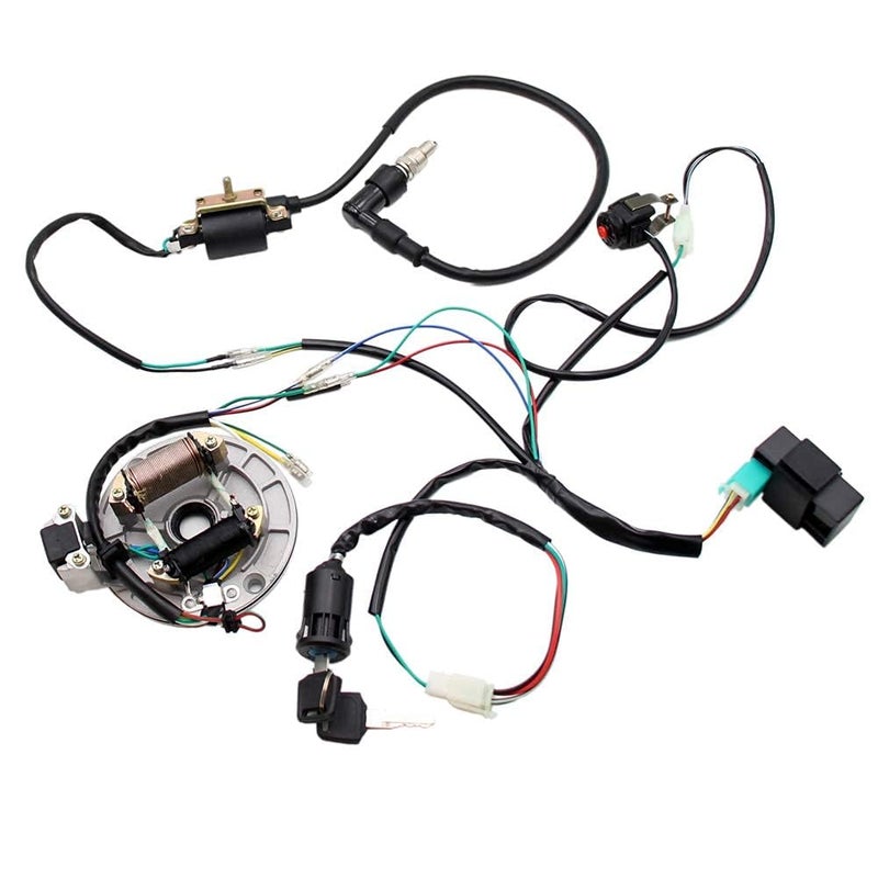 PRO BAT Lifan Stator Kick Start Electric Wire Harness Kit Complete Wiring Harness Loom CDI Coil Magneto Pit Dirt Bike ATV SSR YX Coolster for 50cc 70cc 90cc 110cc 125cc 140cc - Image 4